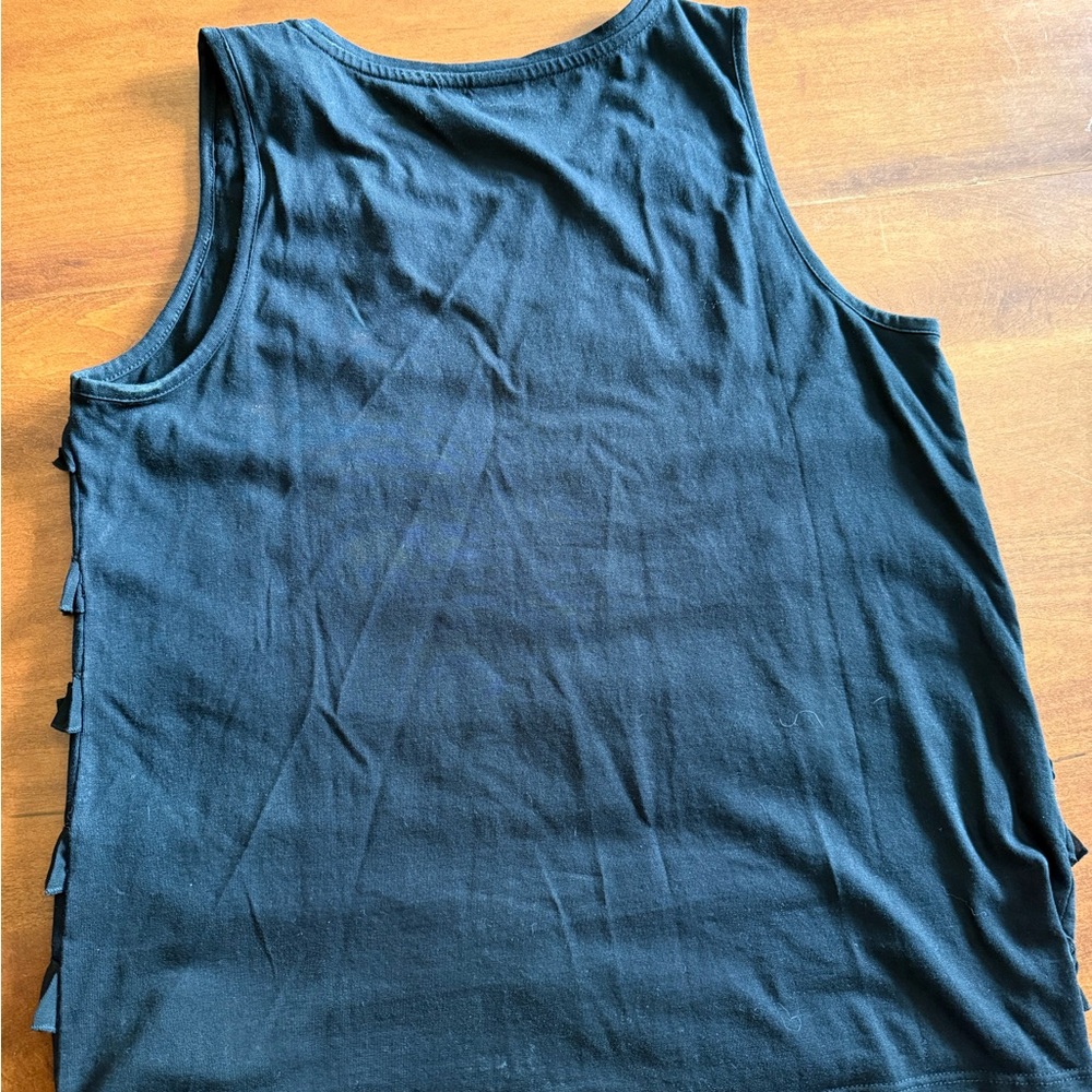 Chico's Black Ruffled Ribbed Tank Top - Picture 2 of 4